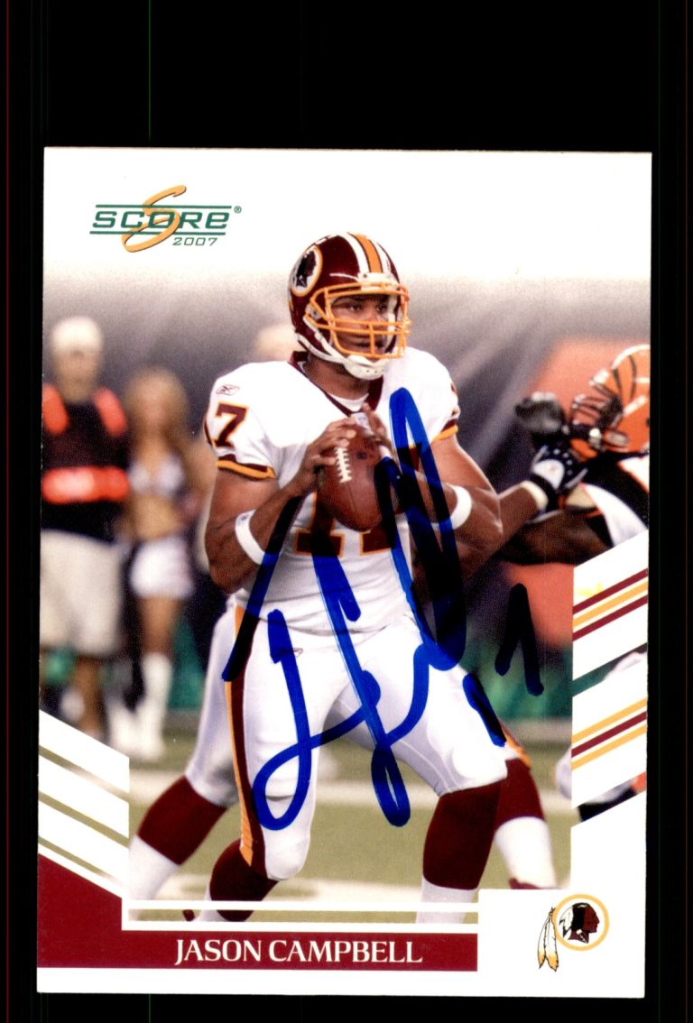 Signed Football Card Auto Jason Campbell 2007 Score #26 Washington Redskins