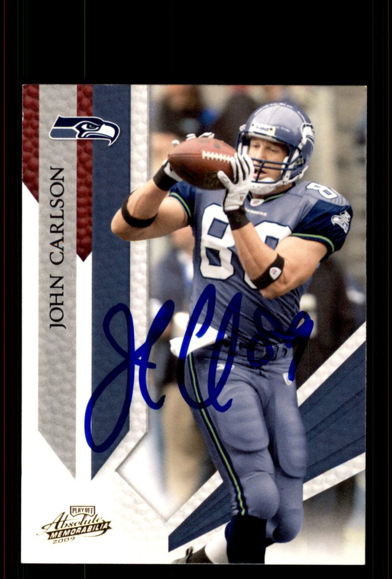 Signed Football Card Auto John Carlson 2009 Playoff Absolute Memorabilia #88