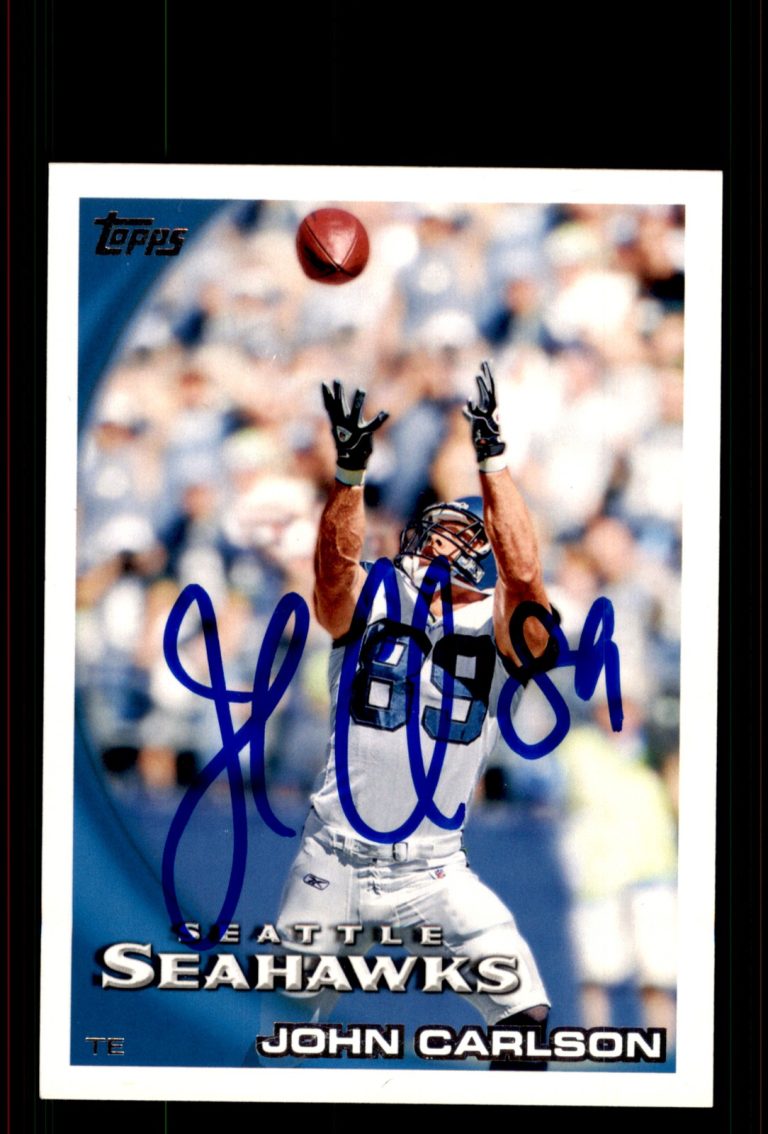 Signed Football Card Auto John Carlson 2010 Topps #359 Seattle Seahawks