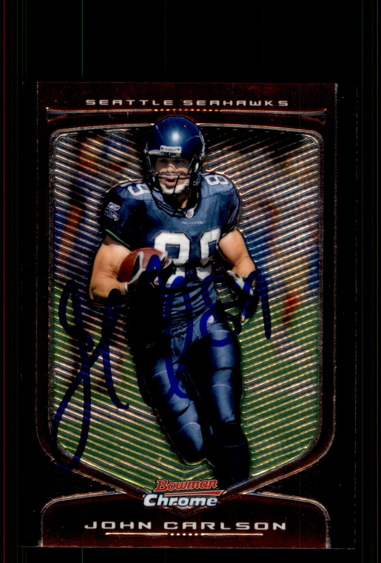 Signed Football Card Auto John Carlson 2009 Bowman Chrome #49 Seattle Seahawks