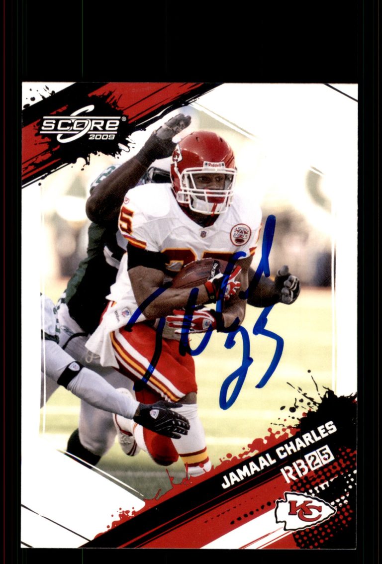 Signed Football Card Auto Jamaal Charles 2009 Score #145 Kansas City Chiefs
