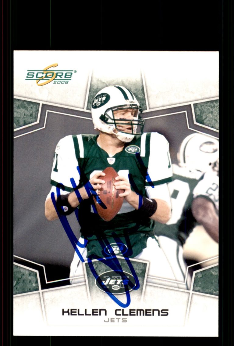 Signed Football Card Auto Kellen Clemens 2008 Score #217 New York Jets