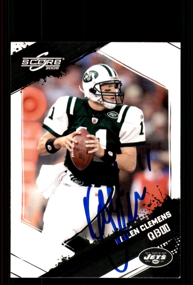 Signed Football Card Auto Kellen Clemens 2009 Score #205 New York Jets