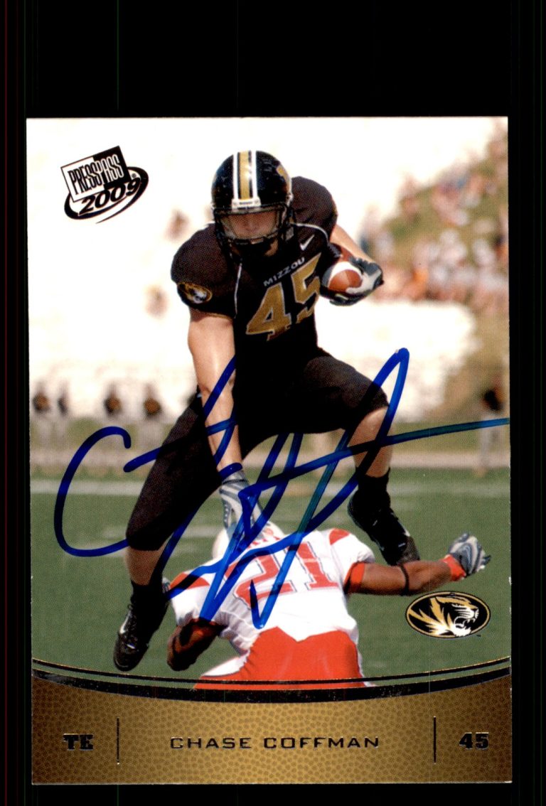 Signed Football Card Auto Chase Coffman 2009 Press Pass #35 Missouri Tigers