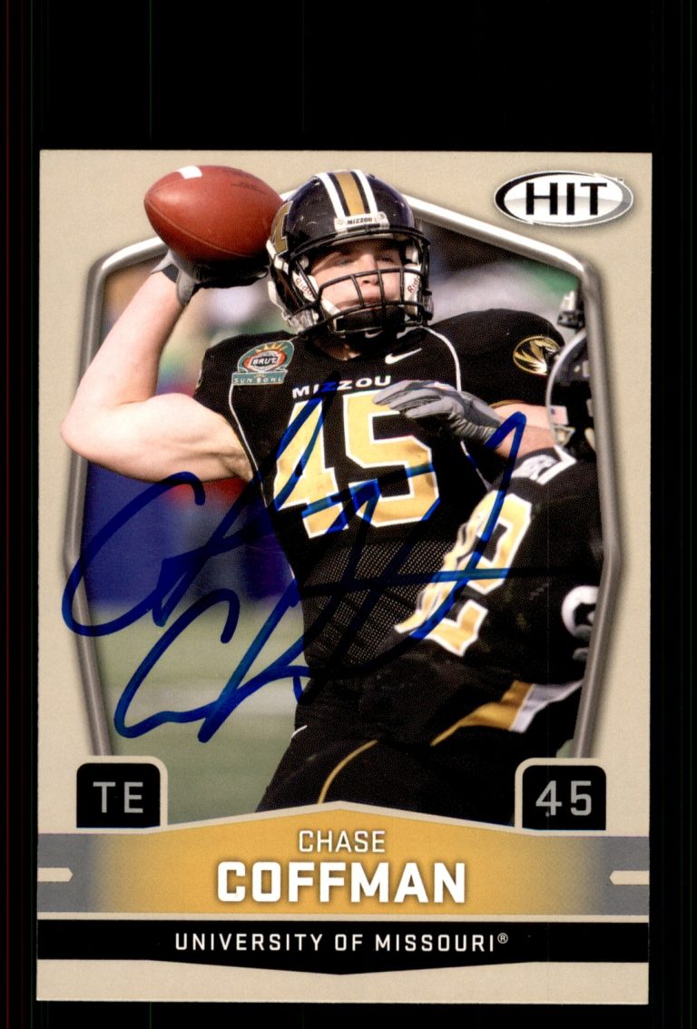 Signed Football Card Auto Chase Coffman 2009 SAGE HIT #45 Missouri Tigers