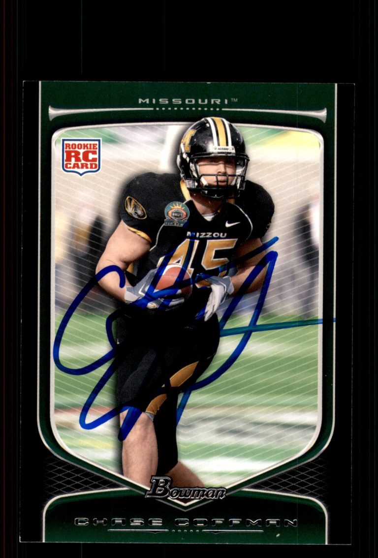 Signed Football Card Auto Chase Coffman 2009 Bowman Draft Picks #138 Missouri