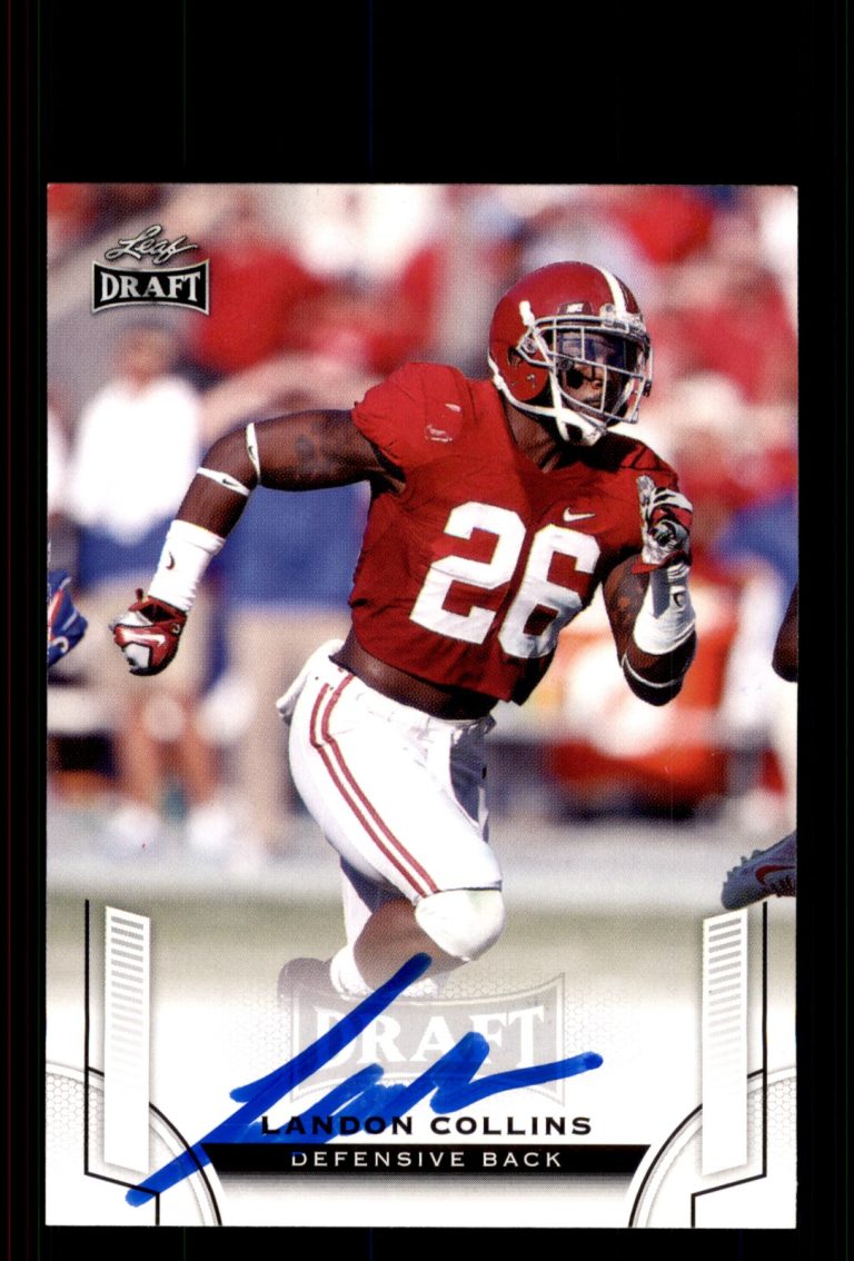 Signed Football Card Auto Landon Collins 2015 Leaf Draft #36 Alabama