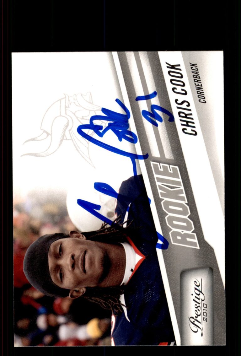 Signed Football Card Auto Chris Cook 2010 Panini Prestige #221 Minnesota Vikings