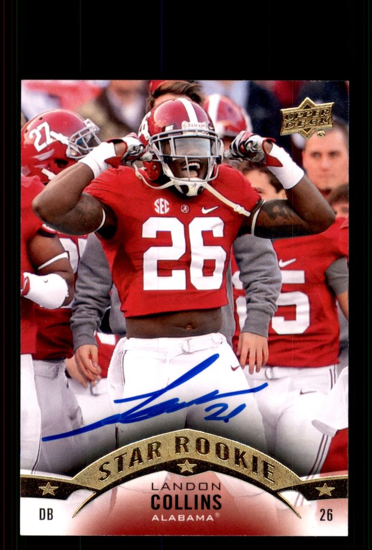 Signed Football Card Auto Landon Collins 2015 Upper Deck #51 Alabama