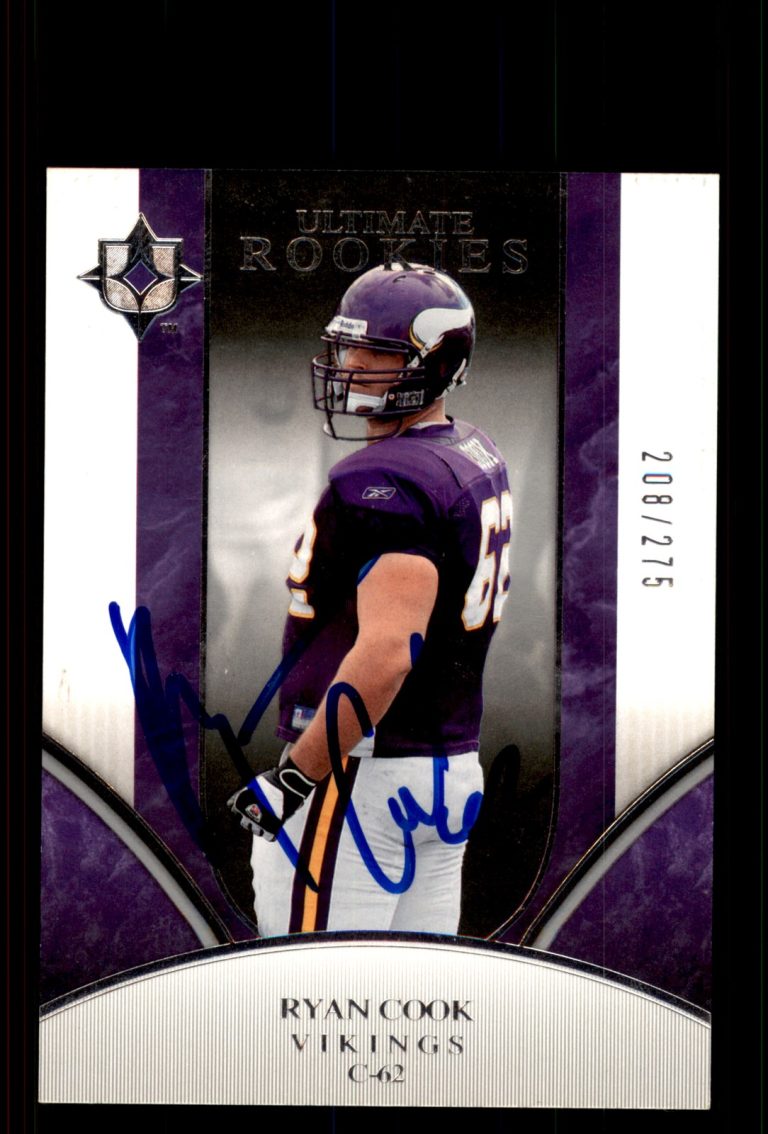 Signed Football Card Auto Ryan Cook 2006 Upper Deck Ultimate Collection #350