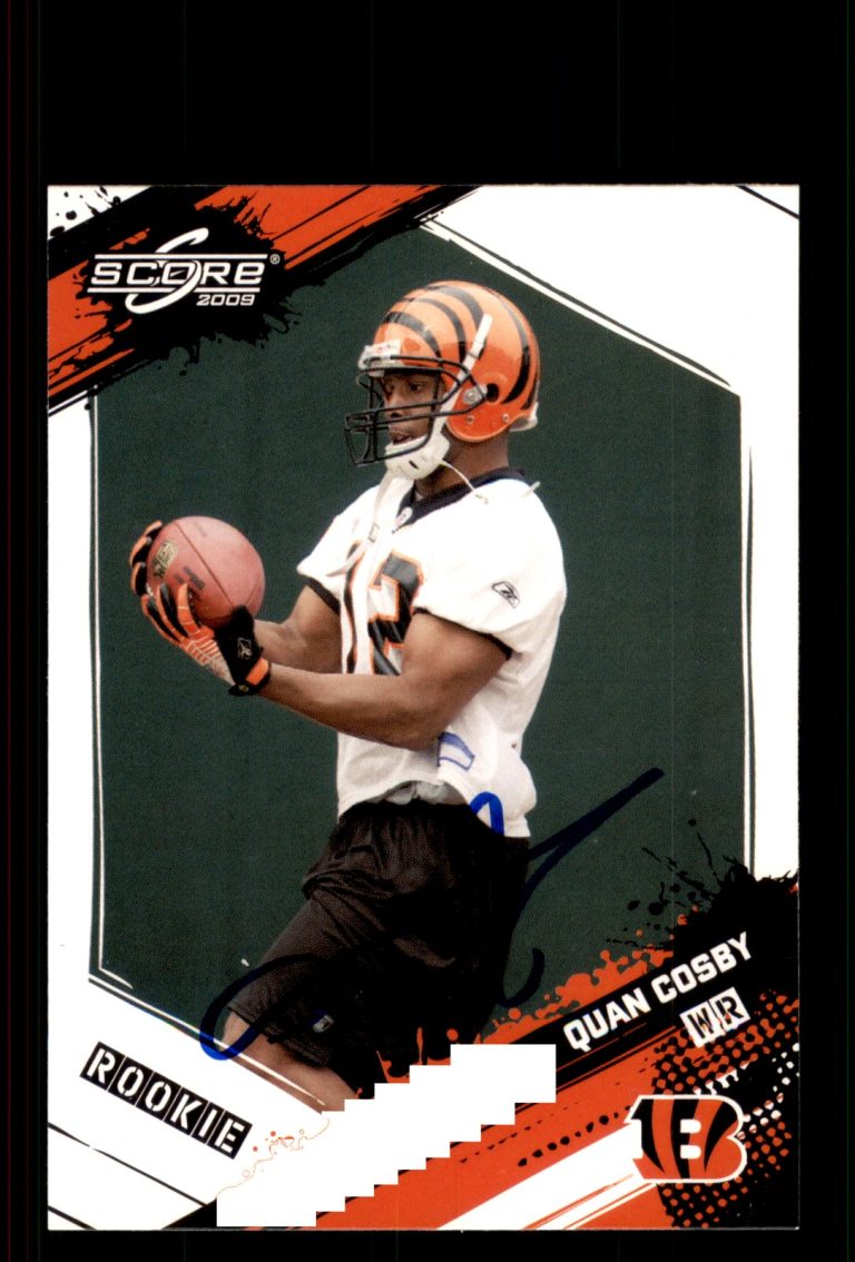 Signed Football Card Auto Quan Cosby 2009 Score #384 Cincinnati Bengals