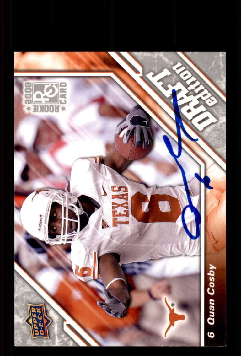 Signed Football Card Auto Quan Cosby 2009 Upper Deck Draft Edition #120