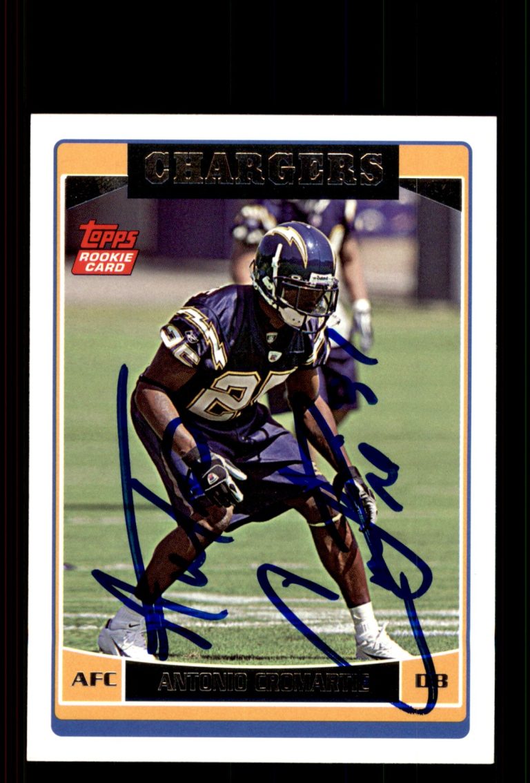 Signed Football Card Auto Antonio Cromartie 2006 Topps #327 San Diego Chargers