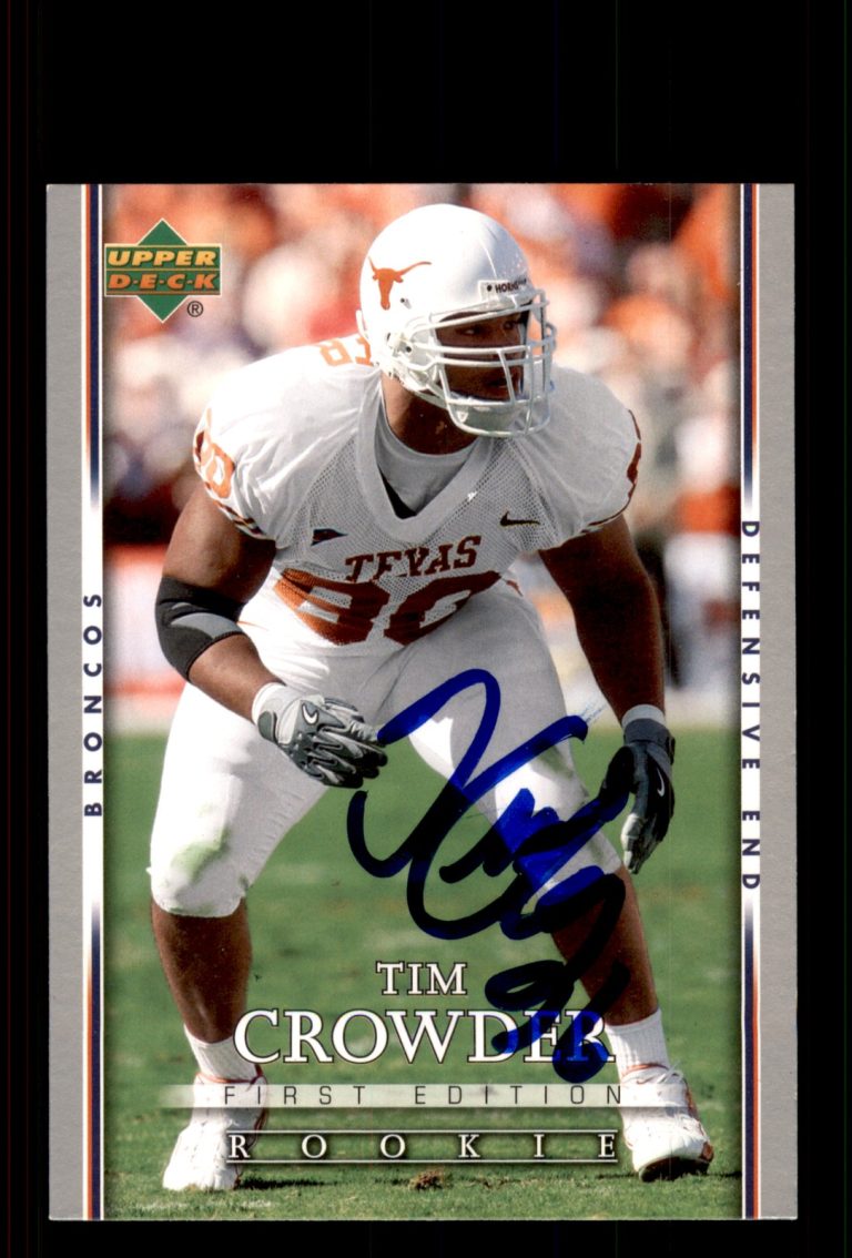 Signed Football Card Auto Tim Crowder 2007 Upper Deck First Edition #193
