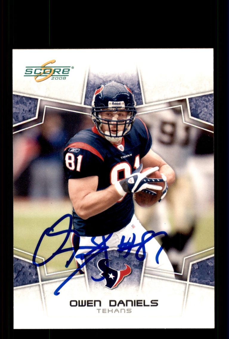 Signed Football Card Auto Owen Daniels 2008 Score #121 Houston Texans