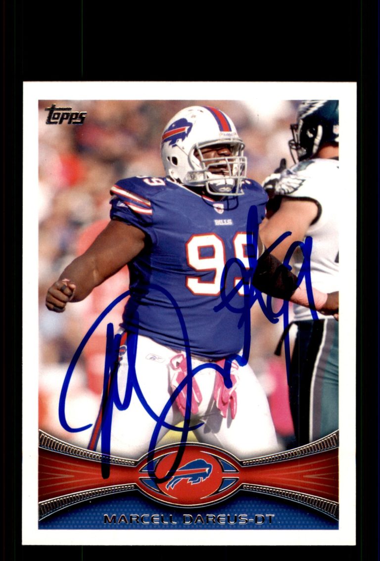 Signed Football Card Auto Marcell Dareus 2012 Topps #408 Buffalo Bills
