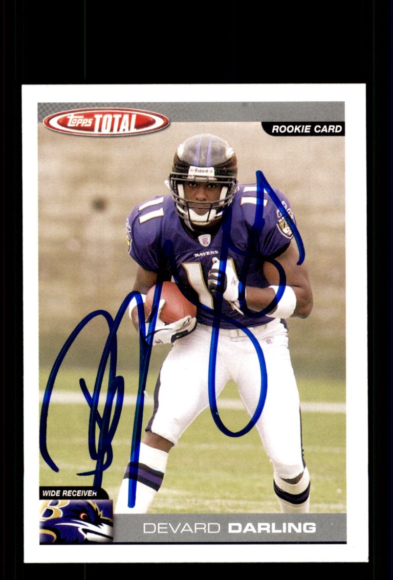 Signed Football Card Auto Devard Darling 2004 Topps Total #340 Baltimore Ravens