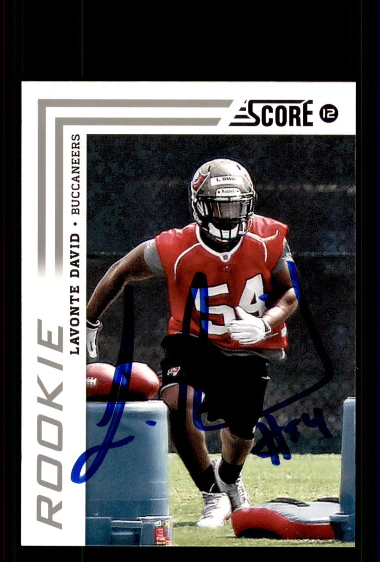 Signed Football Card Auto Lavonte David 2012 Score #347 Tampa Bay Buccaneers