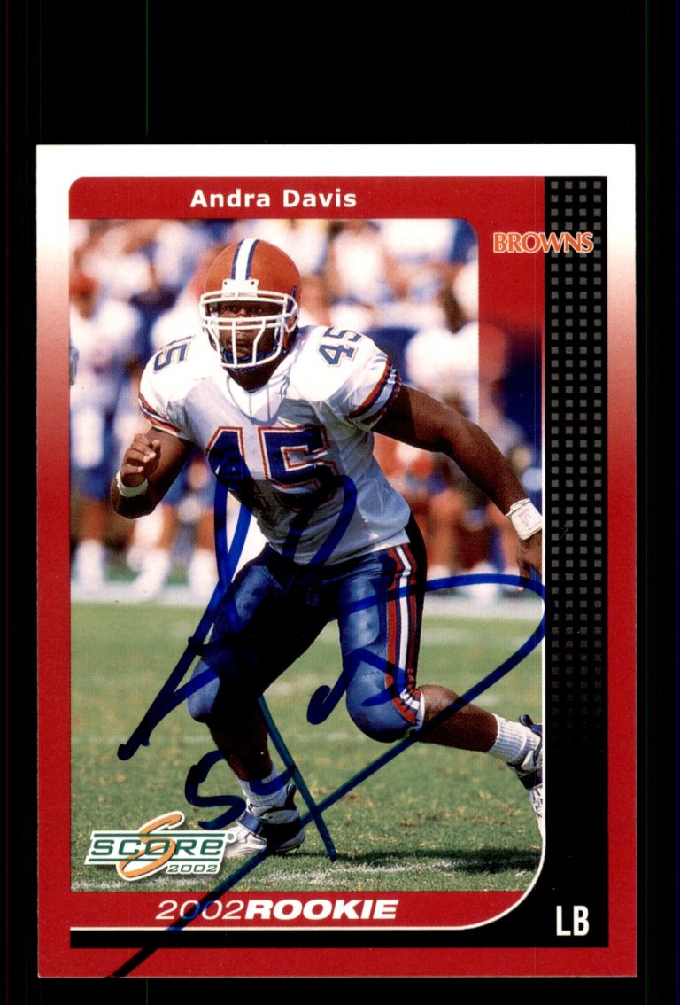 Signed Football Card Auto Andra Davis 2002 Score #314 Cleveland Browns