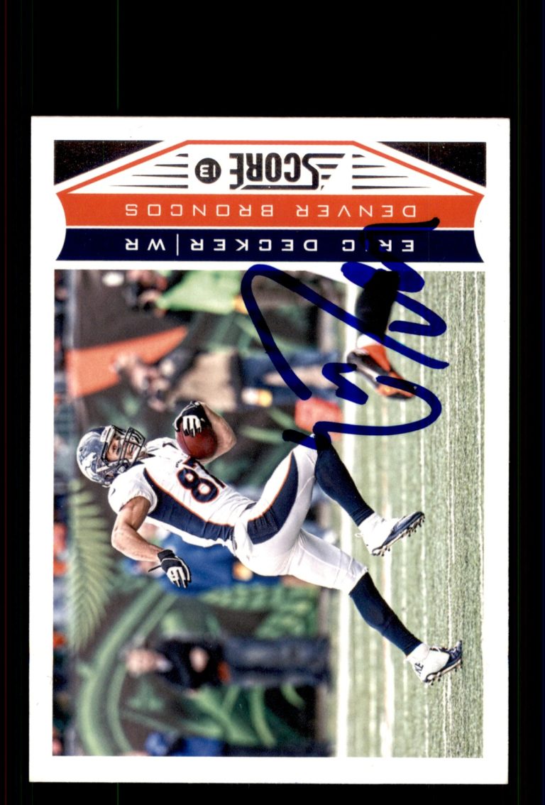 Signed Football Card Auto Eric Decker 2013 Score #63 Denver Broncos