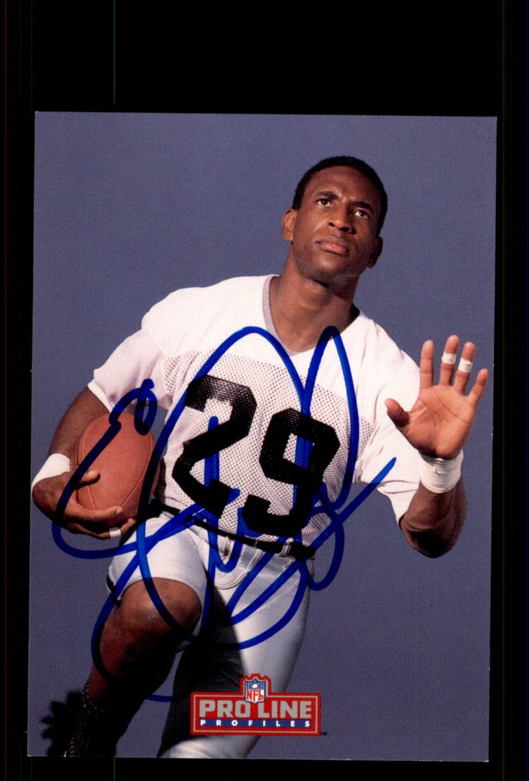 Signed Football Card Auto Eric Dickerson 1992 Pro Line Profiles #387 Raiders