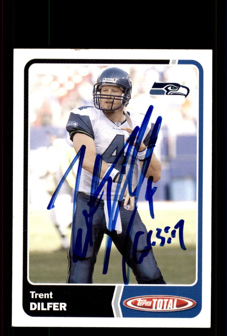 Signed Football Card Auto Trent Dilfer 2003 Topps Total #156 Seattle Seahawks
