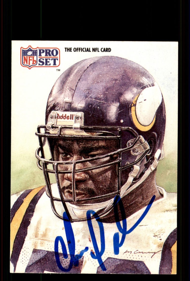 Signed Football Card Auto Chris Doleman 1991 Pro Set #391 Minnesota Vikings