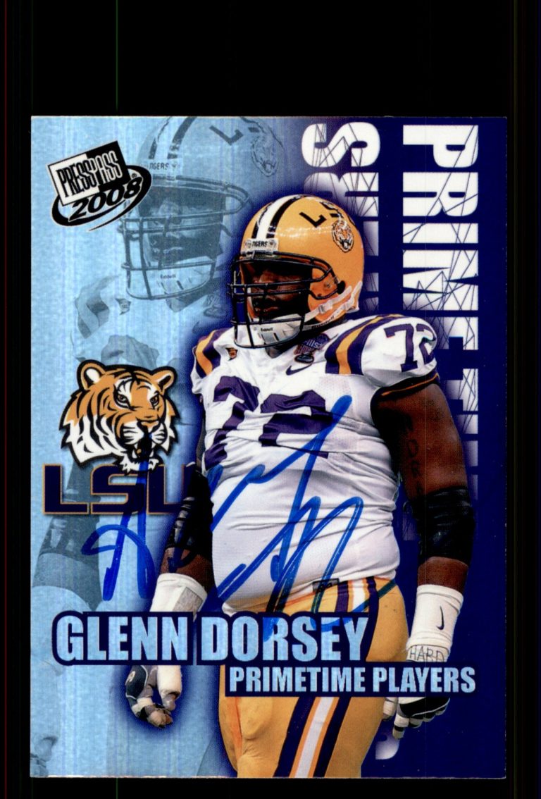Signed Football Card Auto Glenn Dorsey 2008 Press Pass #PP-1 LSU Tigers
