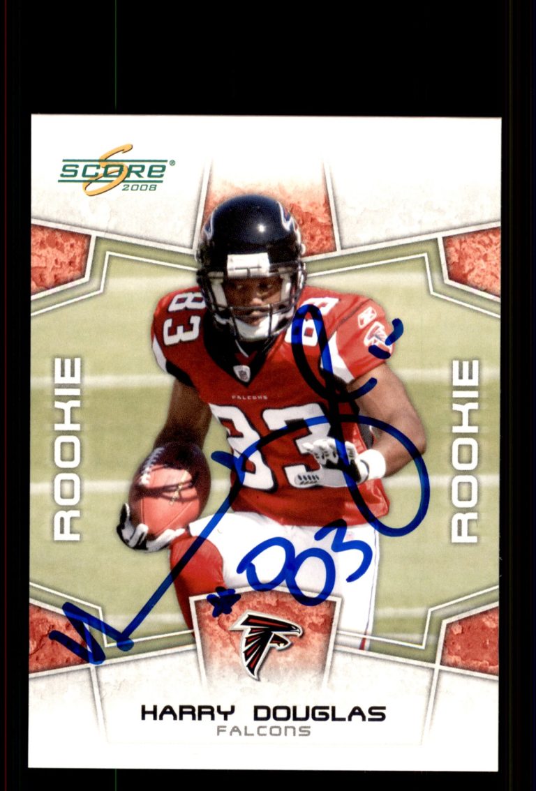 Signed Football Card Auto Harry Douglas 2008 Score #391 Atlanta Falcons