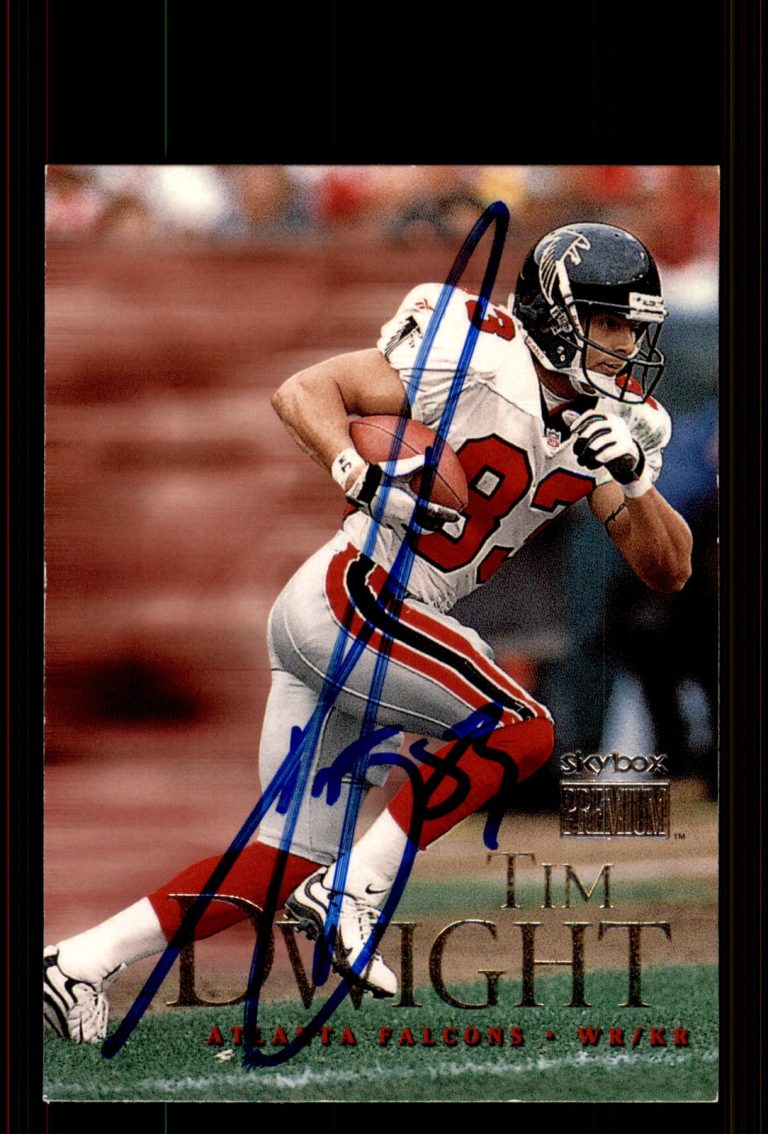 Signed Football Card Auto Tim Dwight 1999 SkyBox Premium #84 Atlanta Falcons