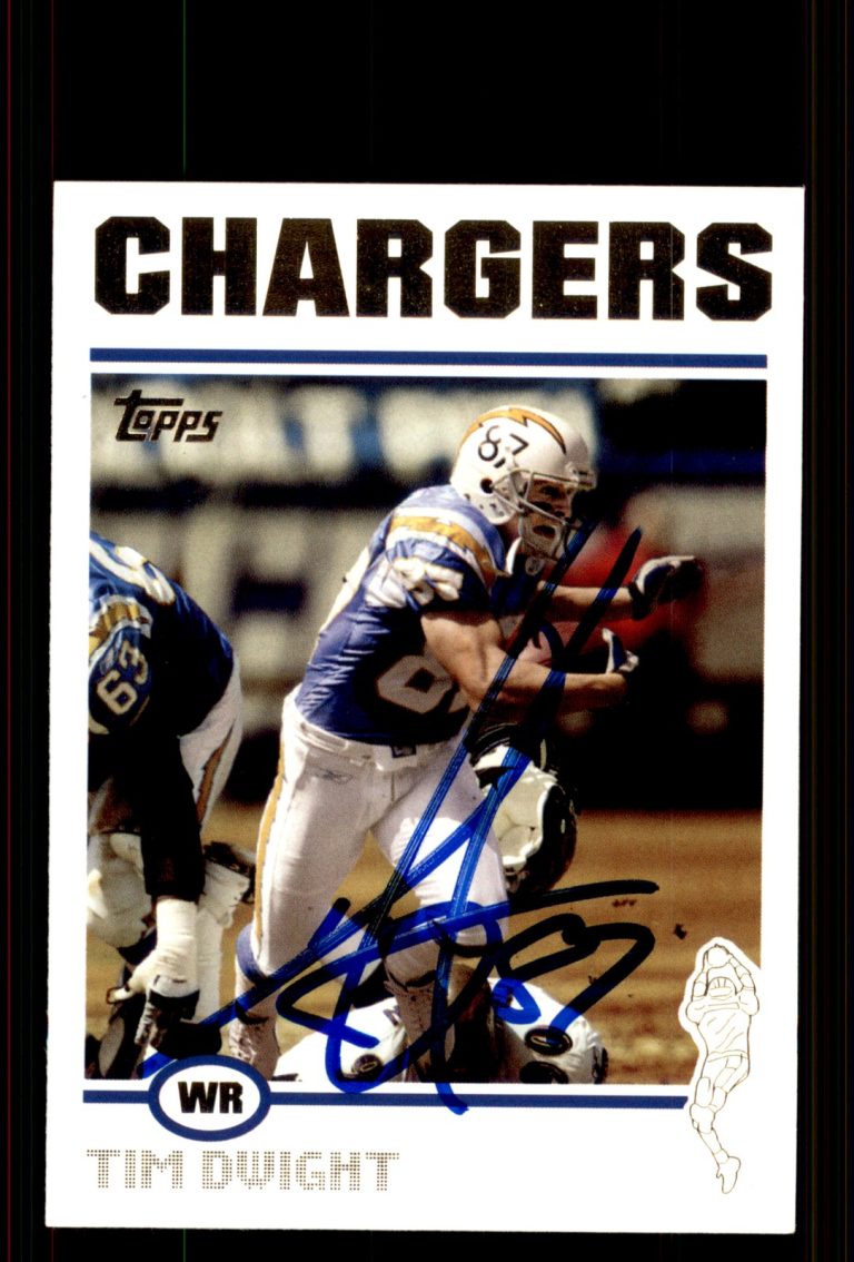 Signed Football Card Auto Tim Dwight 2004 Topps #143 San Diego Chargers