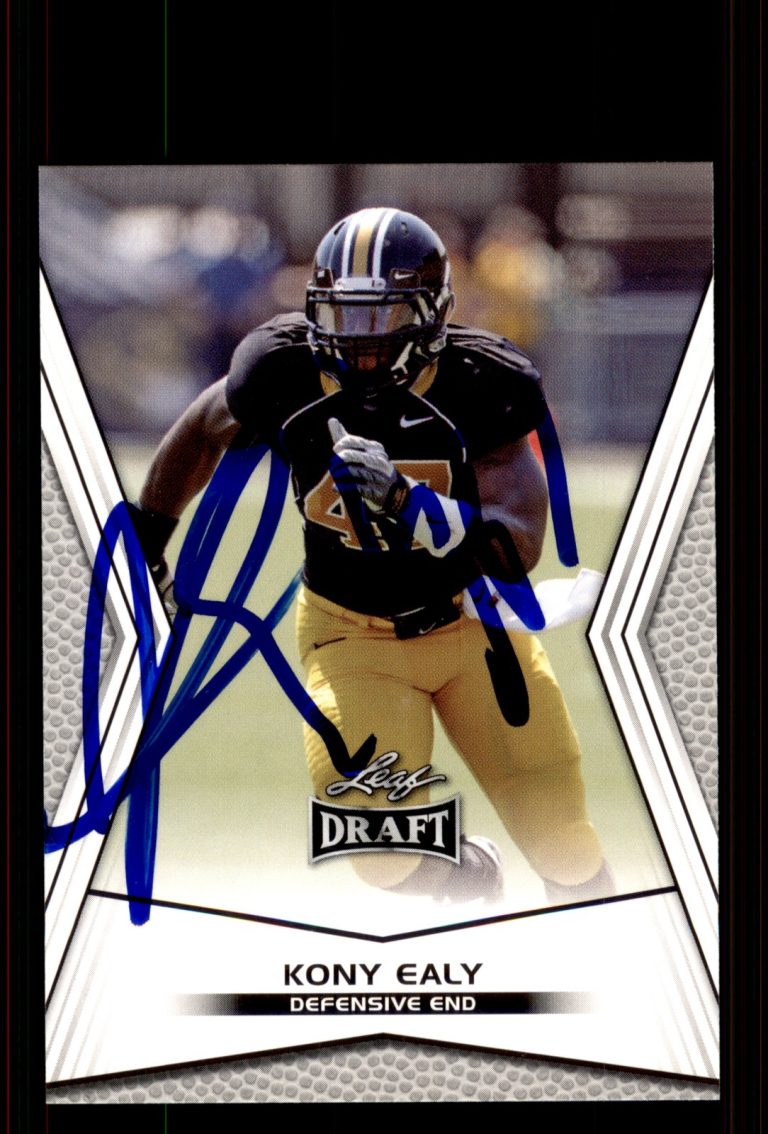 Signed Football Card Auto Kony Ealy 2014 Leaf Draft #34 Missouri Tigers
