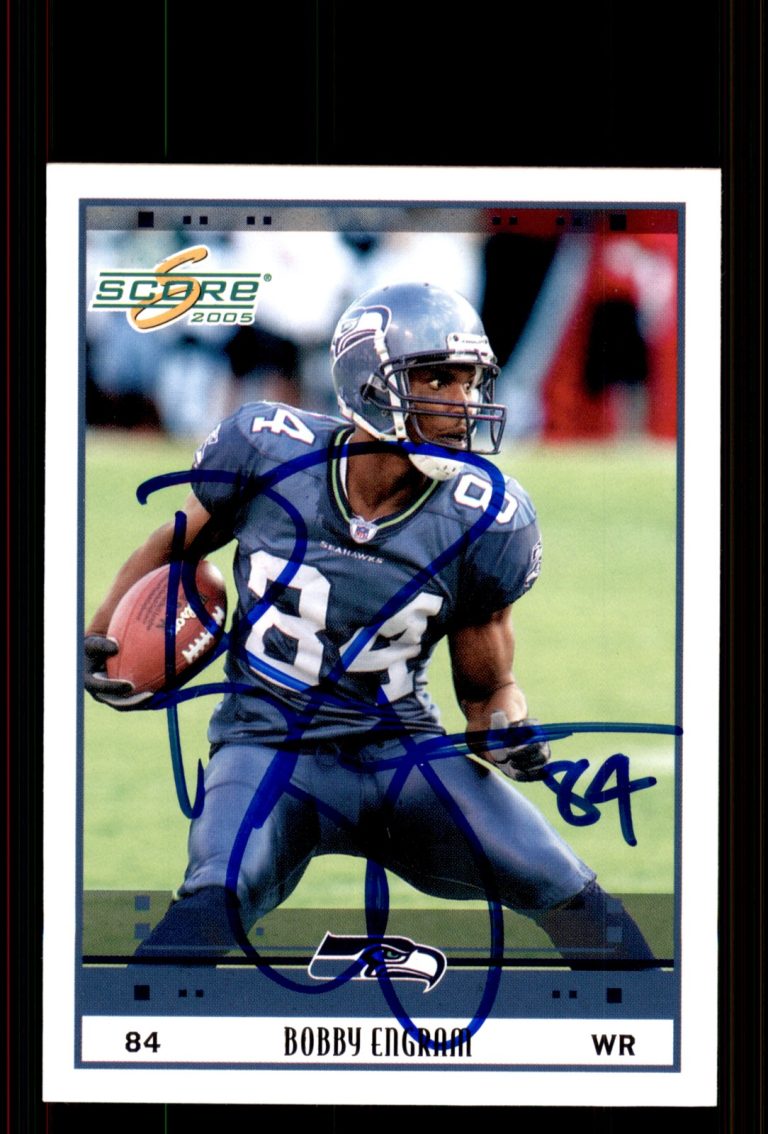 Signed Football Card Auto Bobby Engram 2005 Score #253 Seattle Seahawks