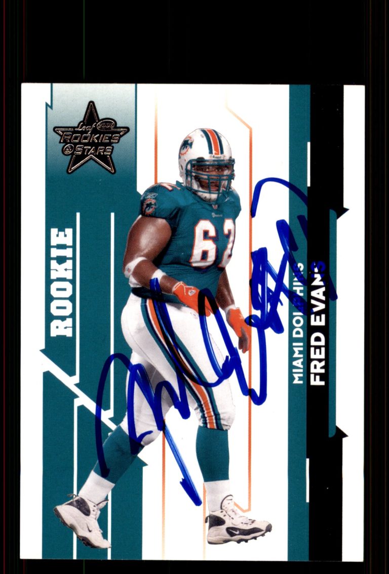 Signed Football Card Auto Fred Evans 2006 Leaf Rookies & Stars #195 Dolphins