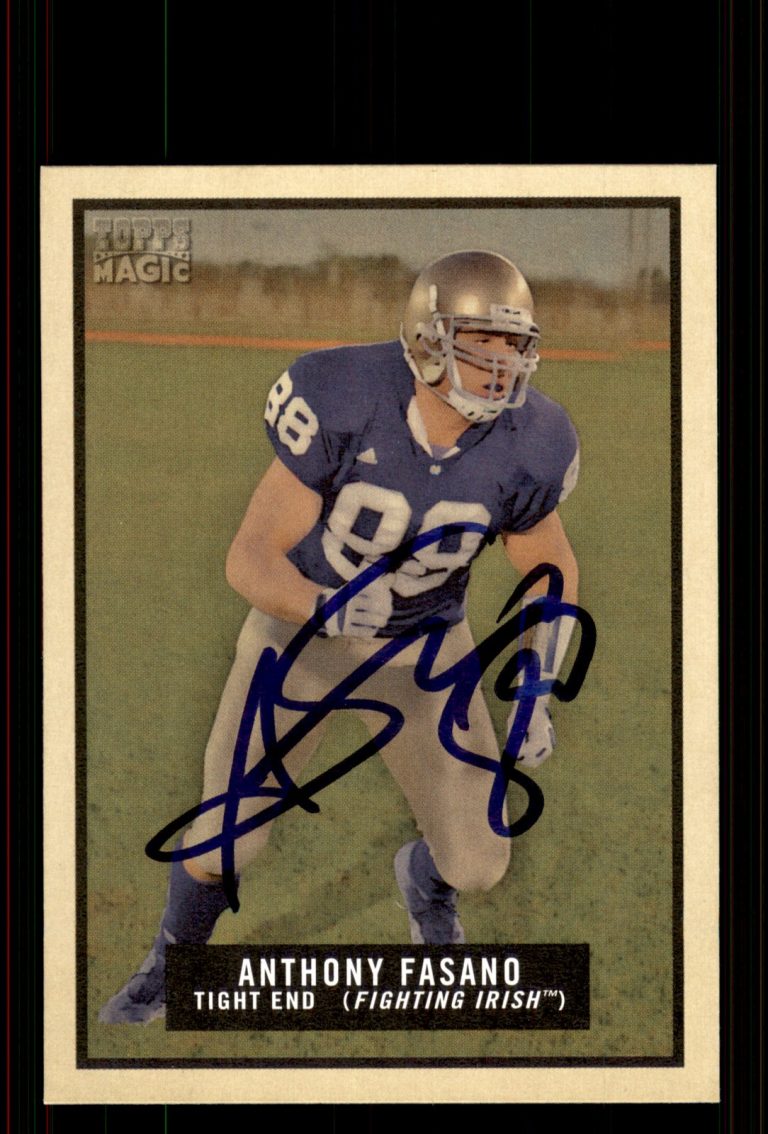Signed Football Card Auto Anthony Fasano 2009 Topps Magic #192 Notre Dame