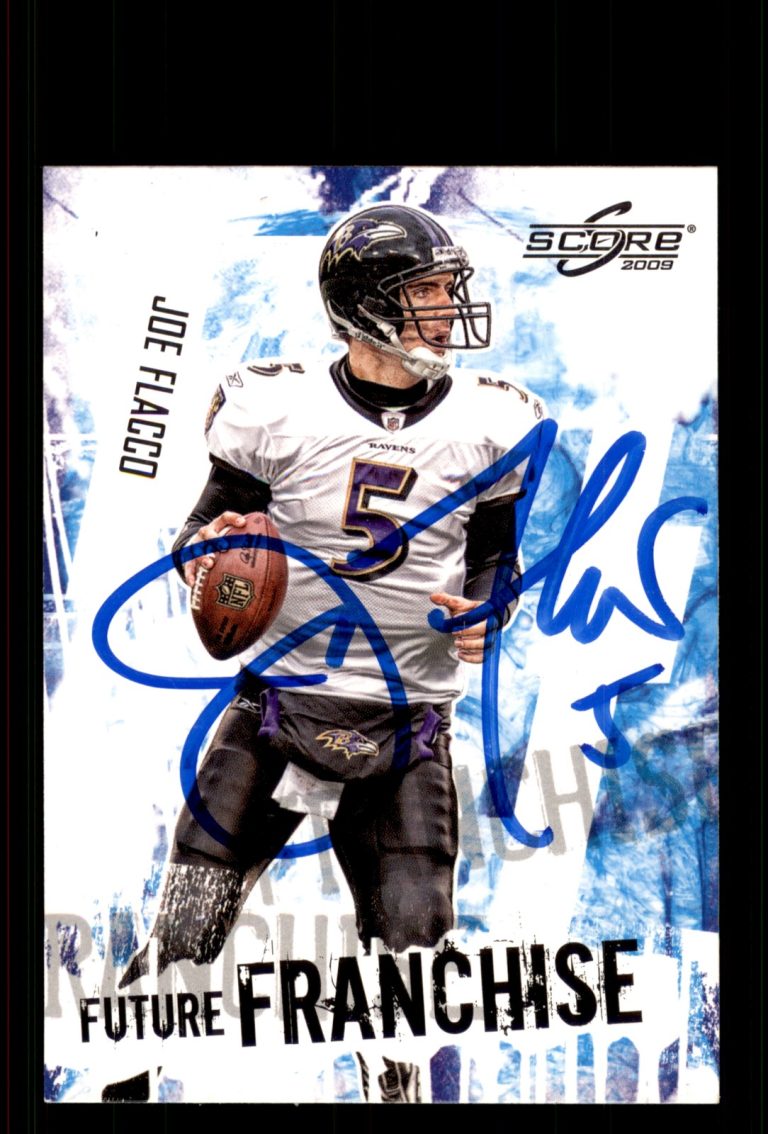 Signed Football Card Auto Joe Flacco 2009 Score #10 Baltimore Ravens