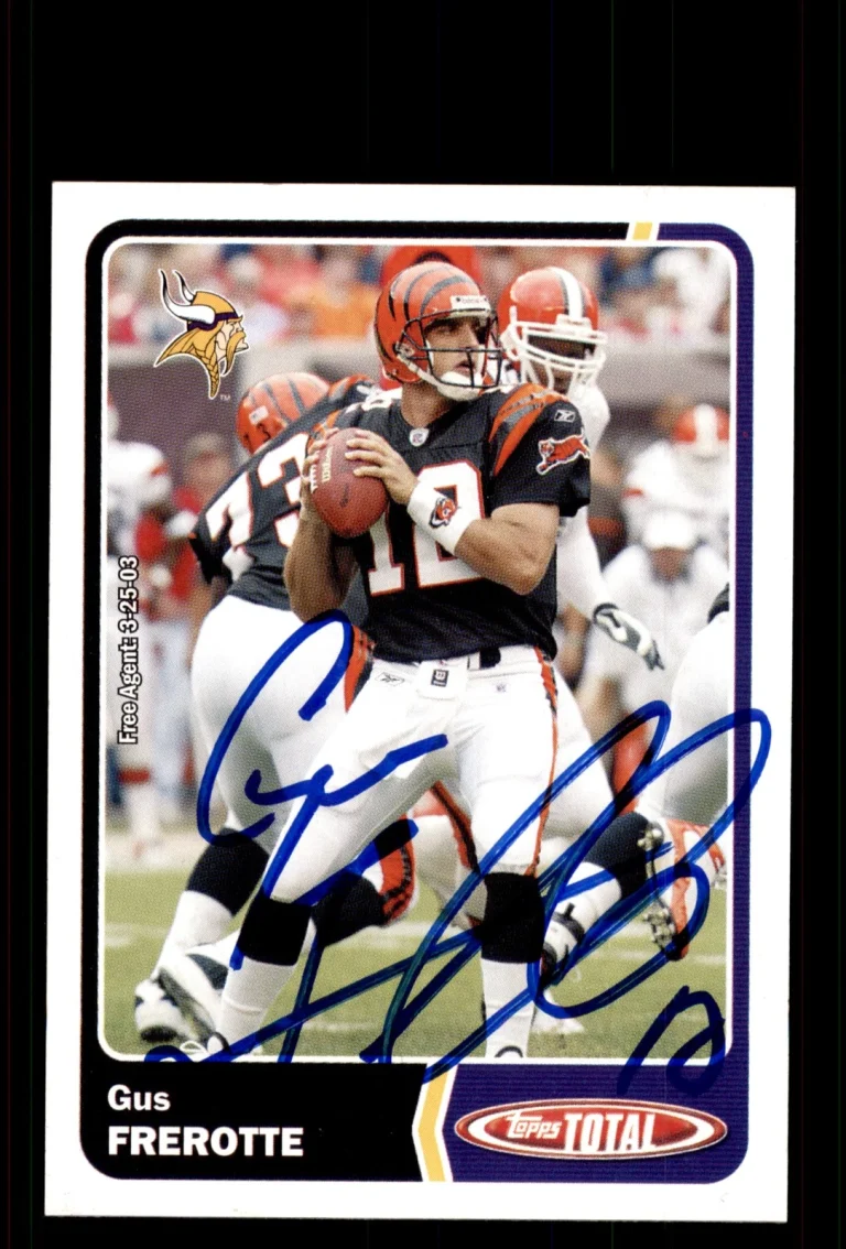 Signed Football Card Auto Gus Frerotte 2003 Topps Total #313 Minnesota Vikings