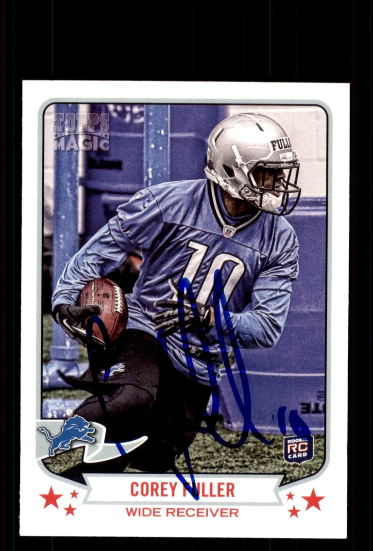 Signed Football Card Auto Corey Fuller 2013 Topps Magic #35 Detroit Lions