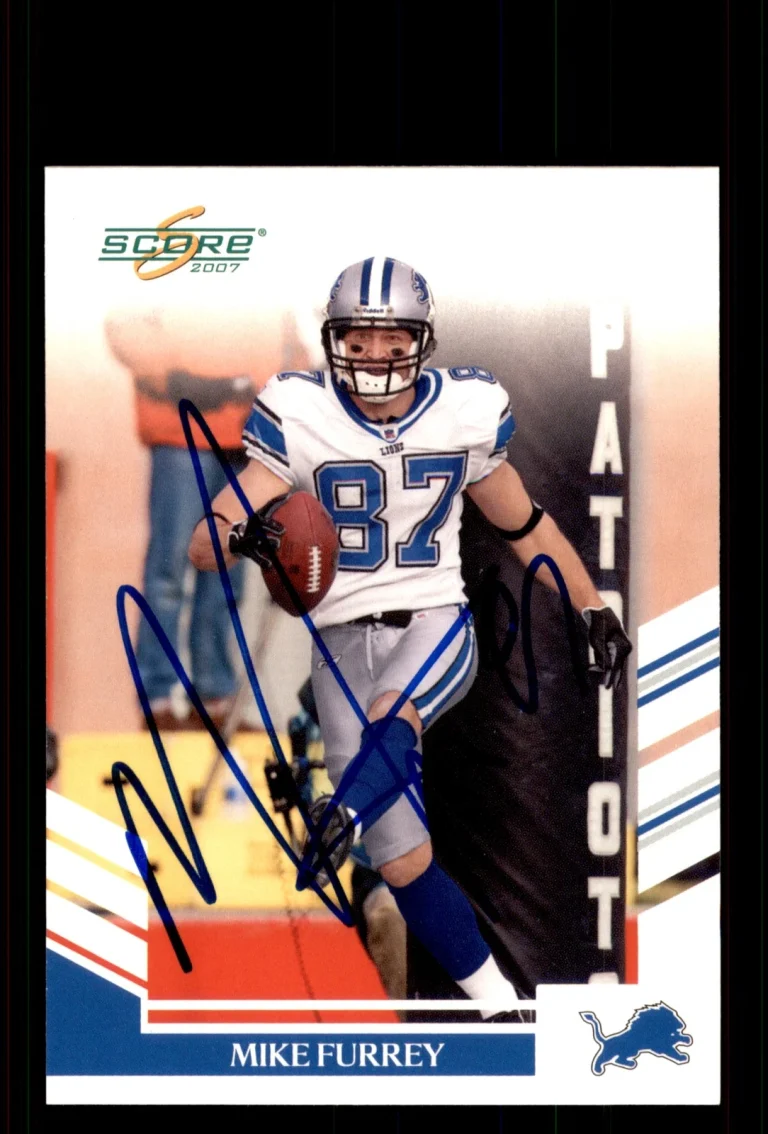 Signed Football Card Auto Mike Furrey 2007 Score #48 Detroit Lions