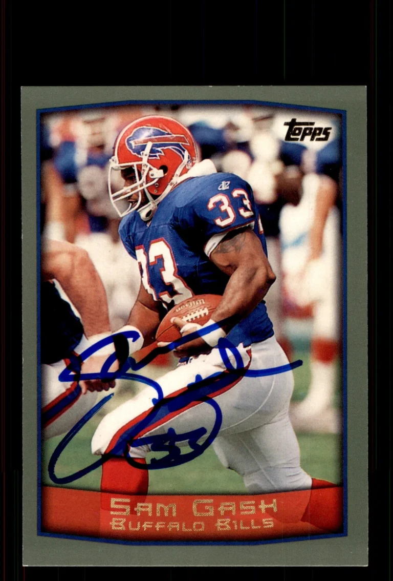 Signed Football Card Auto Sam Gash 1999 Topps #164 Buffalo Bills