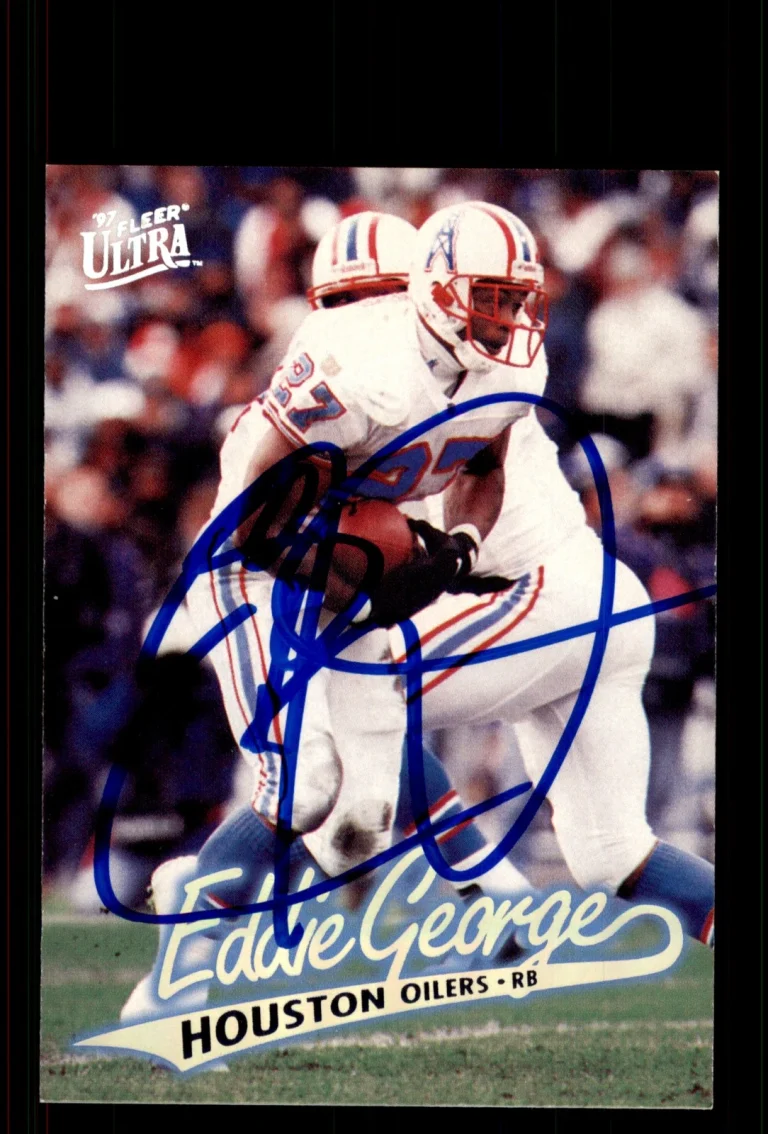 Signed Football Card Auto Eddie George 1997 Fleer Ultra #13 Houston Oilers
