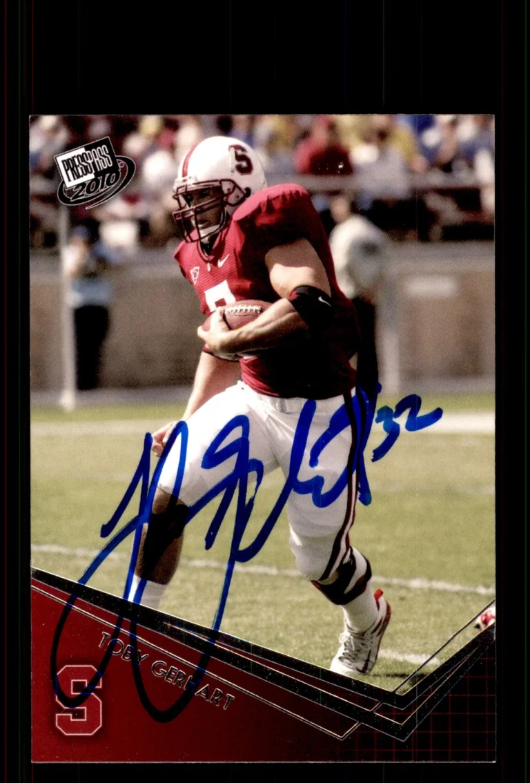 Signed Football Card Auto Toby Gerhart 2010 Press Pass #38 Stanford Cardinal