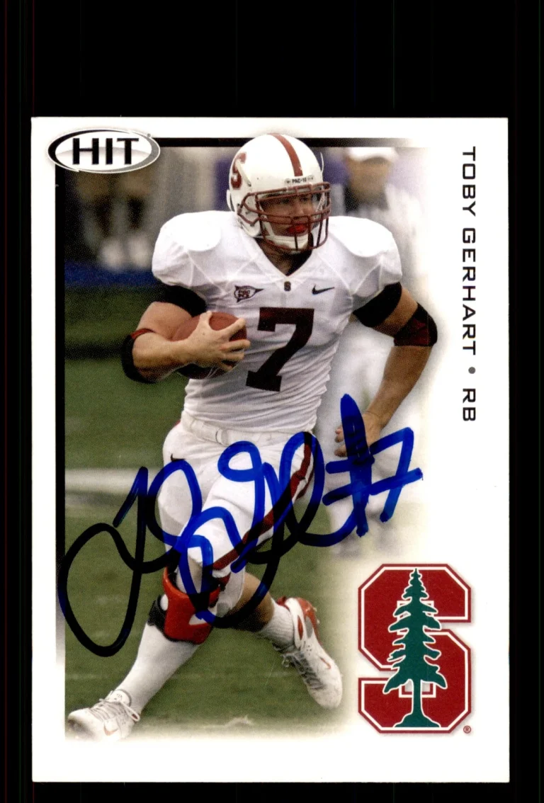 Signed Football Card Auto Toby Gerhart 2010 SAGE HIT #7 Stanford Cardinal
