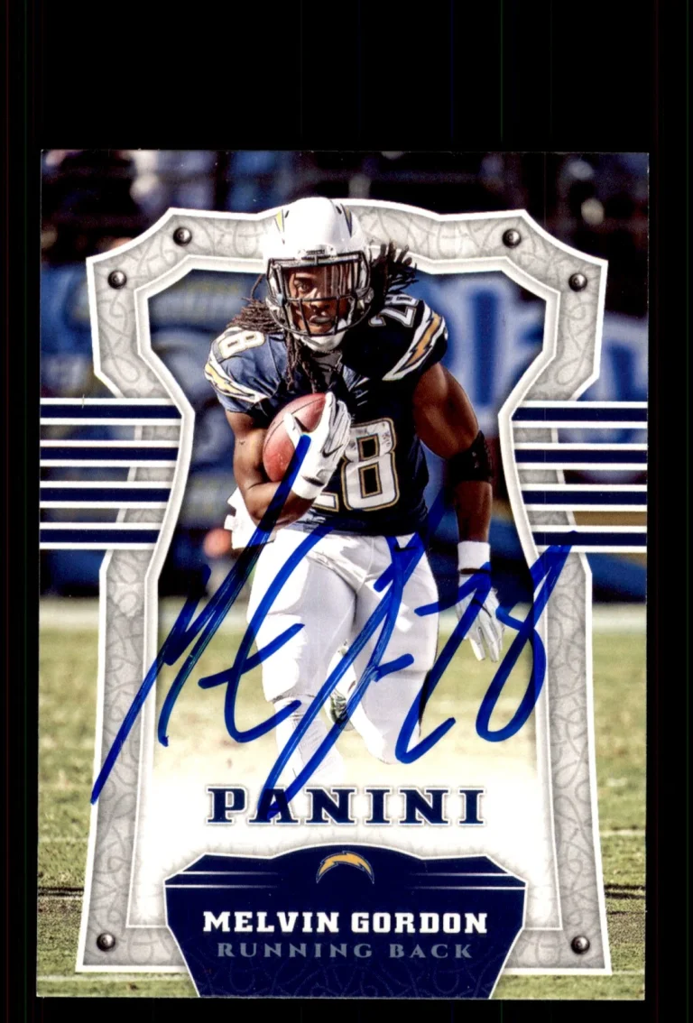 Signed Football Card Auto Melvin Gordon 2017 Panini #24 Los Angeles Chargers