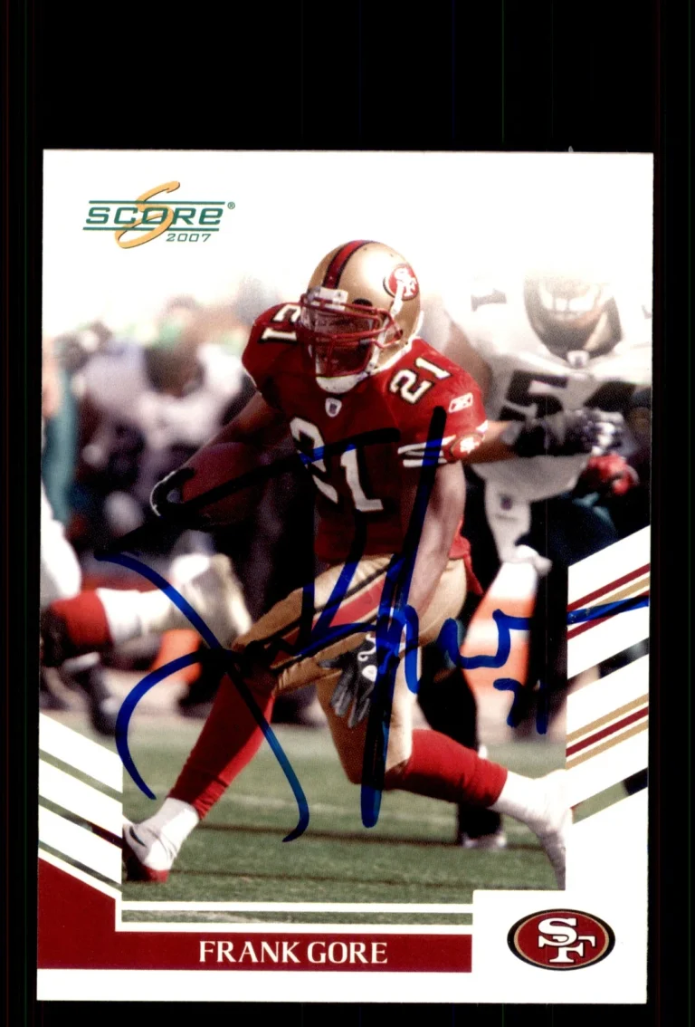 Signed Football Card Auto Frank Gore 2007 Score #121 San Francisco 49ers