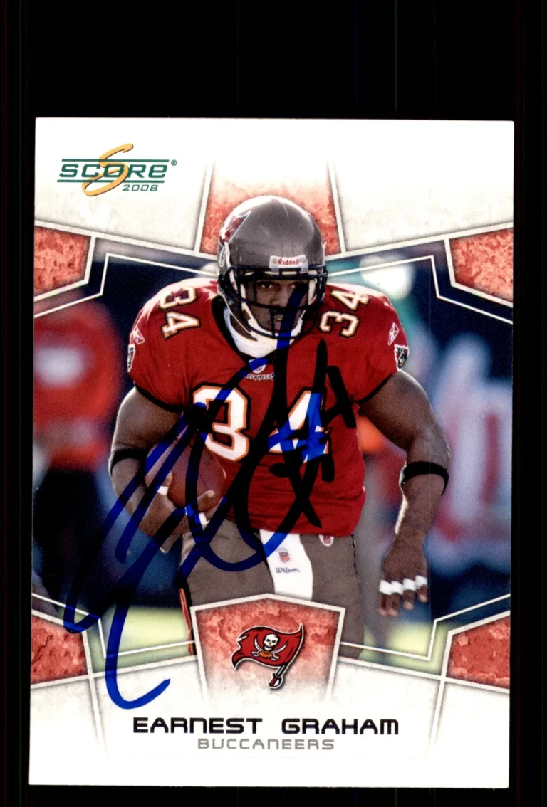 Signed Football Card Auto Earnest Graham 2008 Score #304 Tampa Bay Buccaneers