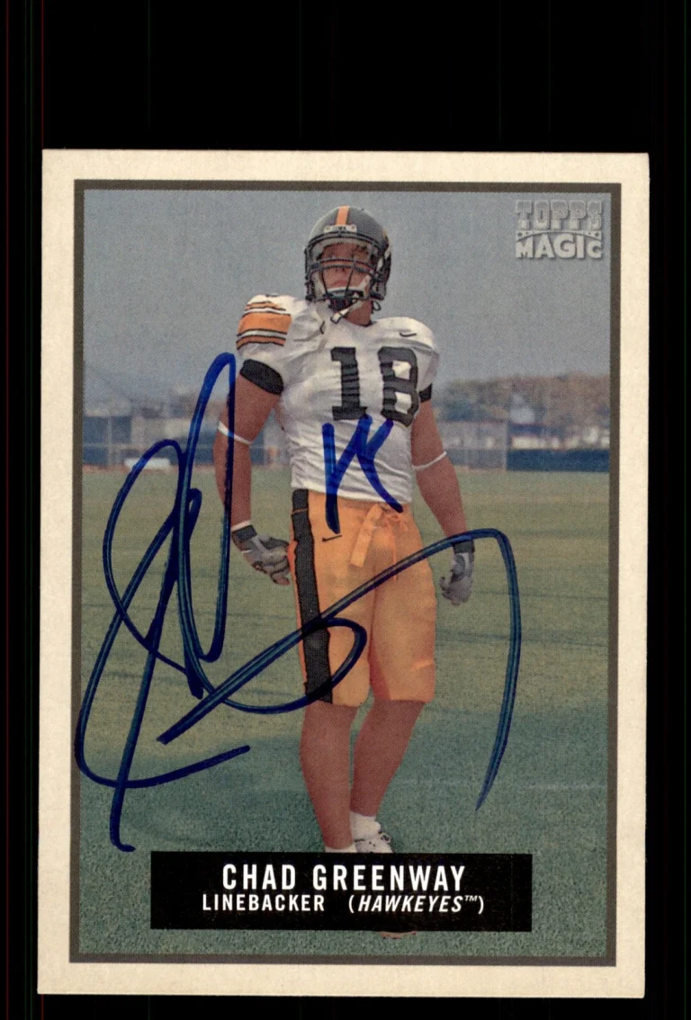 Signed Football Card Auto Chad Greenway 2009 Topps Magic #93 Iowa Hawkeyes