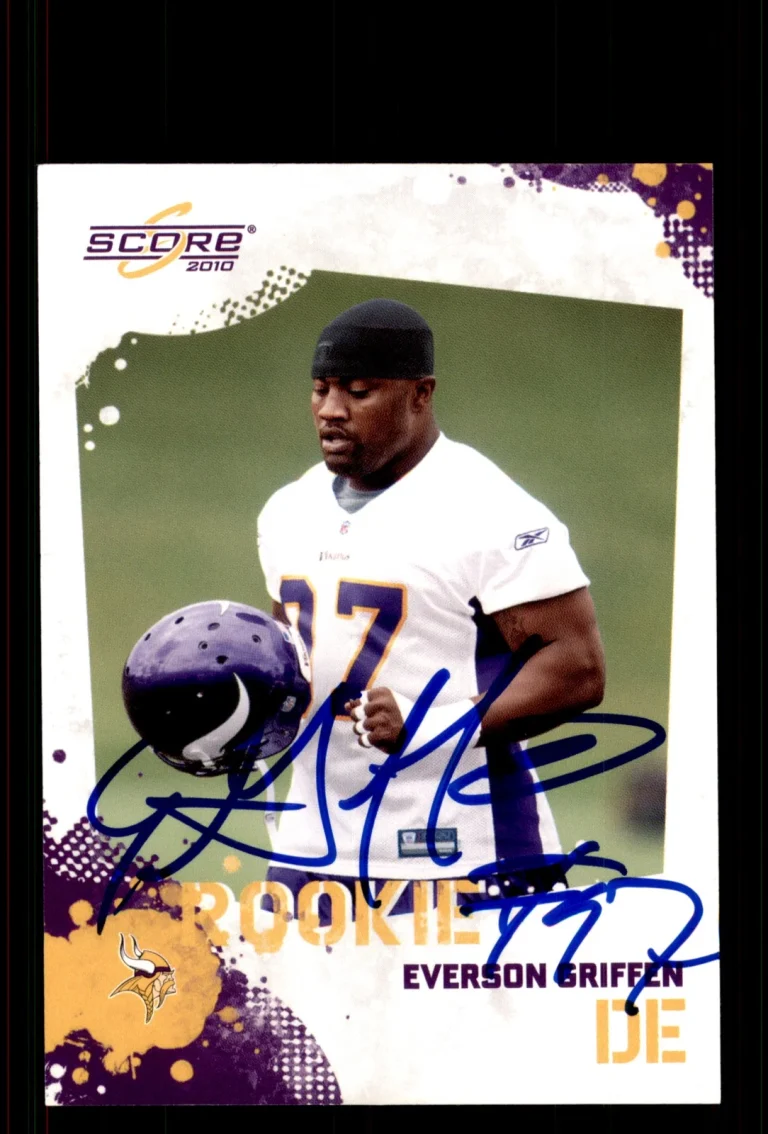 Signed Football Card Auto Everson Griffen 2010 Score #341 Minnesota Vikings