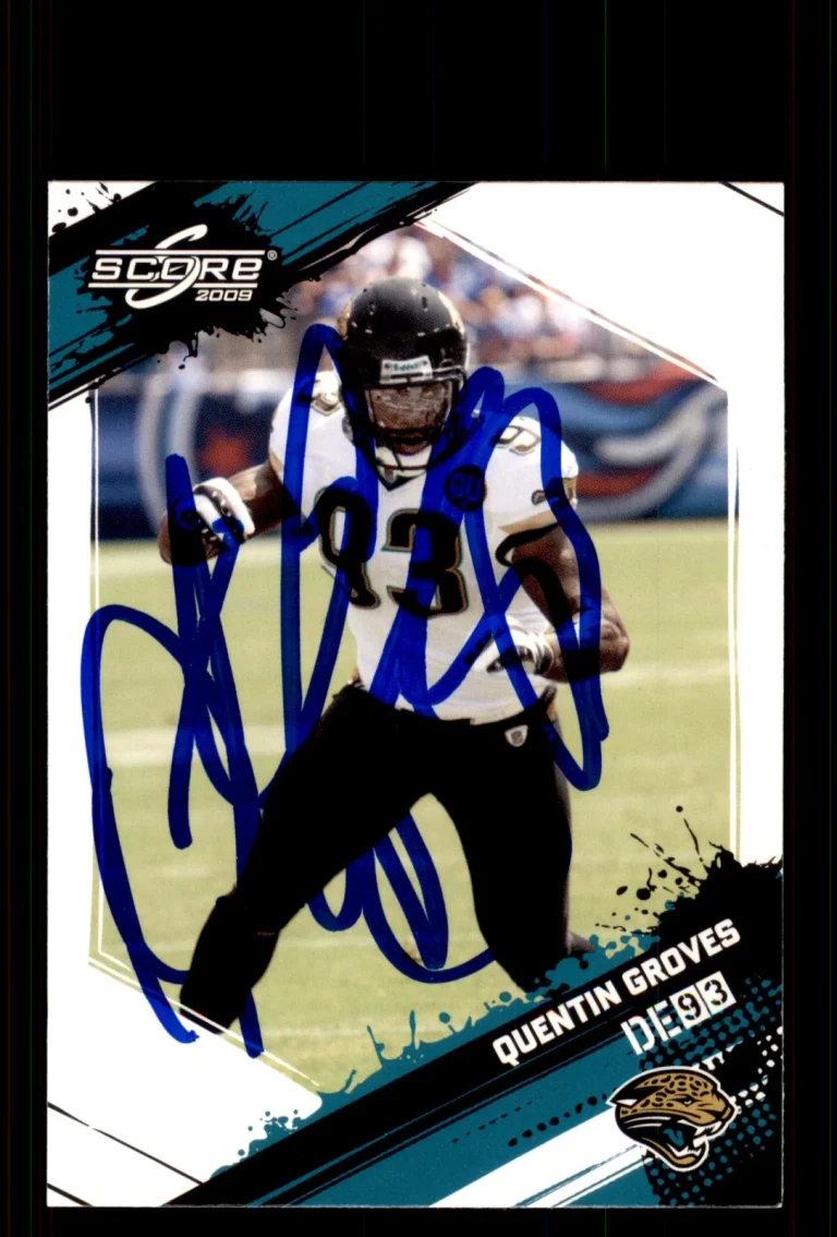 Signed Football Card Auto Quentin Groves 2009 Score #139 Jacksonville Jaguars