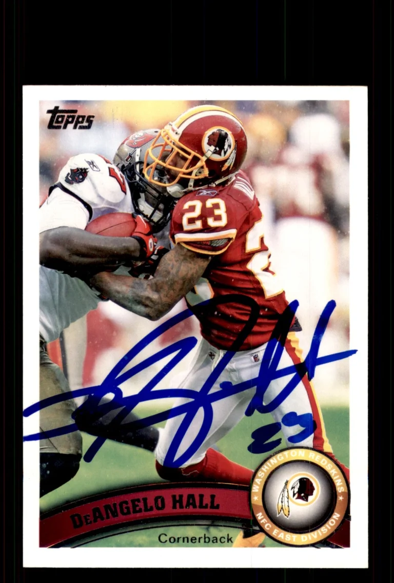 Signed Football Card Auto DeAngelo Hall 2011 Topps #218 Washington Redskins